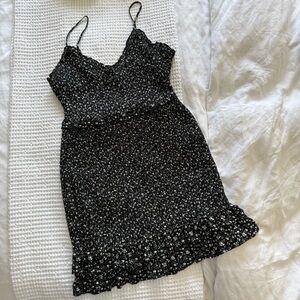 Forever 21 Black and White Ruffled Mini Dress